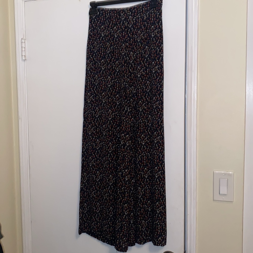 FREE PEOPLE Black Easy Peasy Cherry Print Wide Leg Crepe High Rise Pants - Picture 4 of 6